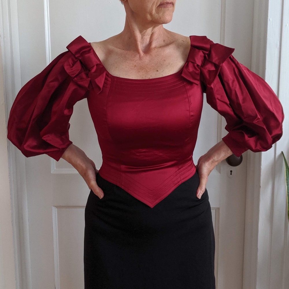 Red Satin Boustier